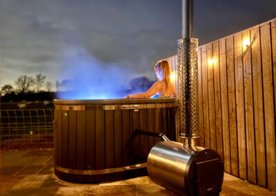 Wood Fired hot tub at Honey Pod